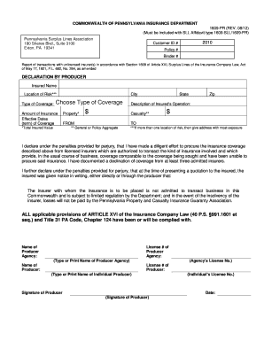 PA Affidavit 1609 PR PDF  Form