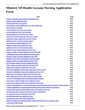 Ministry of Health Guyana Nursing Application Form