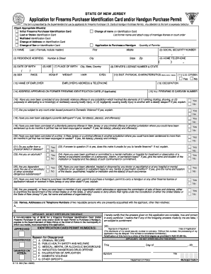 Firearms Application Packet South Brunswick Township  Form