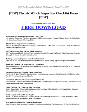 Winch Inspection Checklist  Form