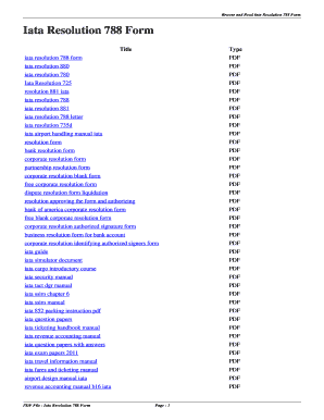 Iata Resolution 788 PDF  Form