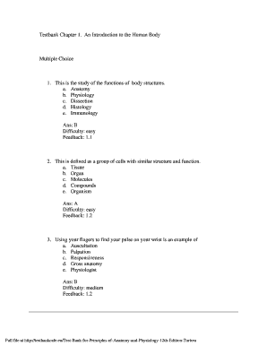 Anatomy and Physiology Test Bank  Form