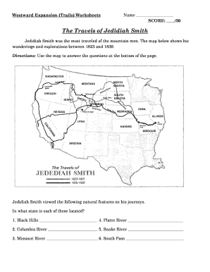 The Travels of Jedidiah Smith Bismarck Public Schools Wachter Bismarckschools  Form