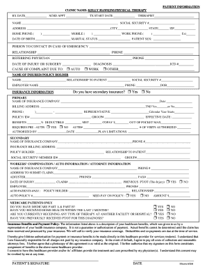 Kelly Hawkins Physical Therapy  Form