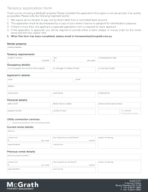 Mcgrath Application Form