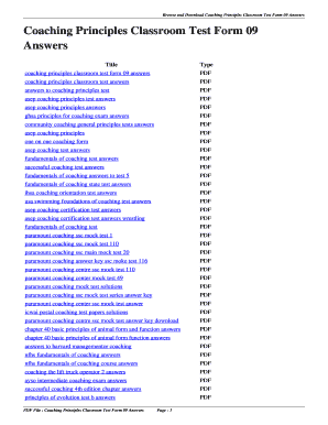 Coaching Principles Test Answers PDF  Form