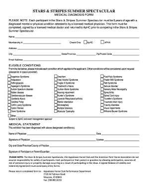 Medical Diagnosis Template  Form