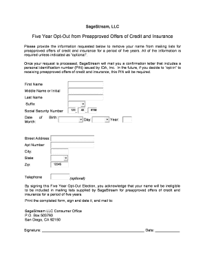 Sagestream Opt Out  Form