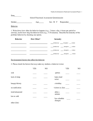 School Function Assessment PDF  Form