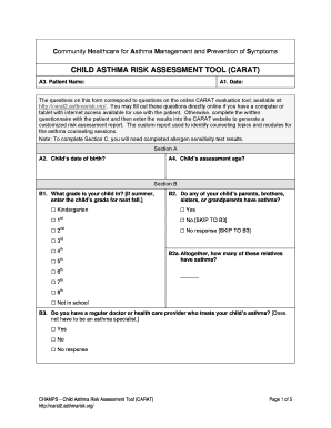 Asthma Risk Assessment  Form