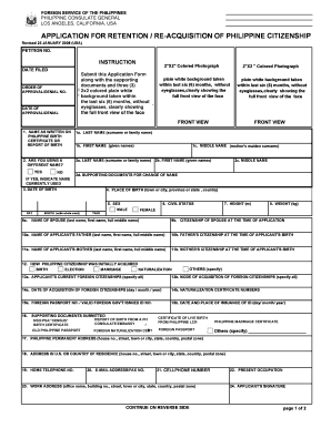 Dual Citizenship Application Form Philippine Consulate General