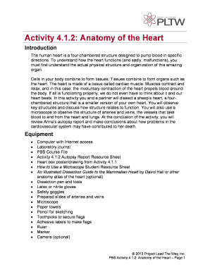4 1 2 Anatomy of the Heart  Form