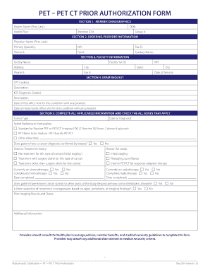 PET CT PRIOR AUTHORIZATION FORM Nhp Org