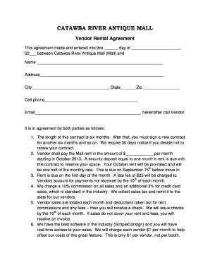 Antique Mall 1099 Requirements  Form
