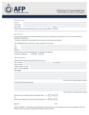 Dom of Information Application Form Dom of Information