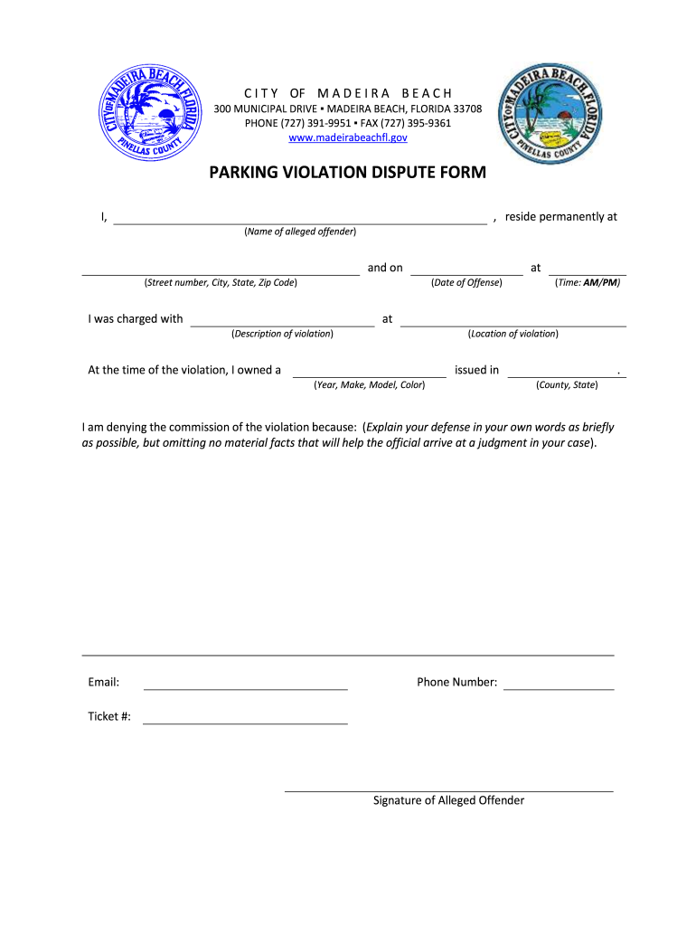 Parking Dispute Form