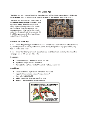 The Gilded Age Worksheet Answer Key PDF  Form