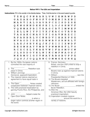 Imperialism Worksheet  Form