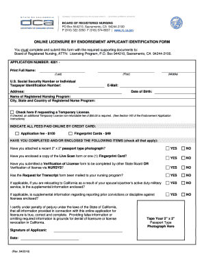 Endorsement Identification Form