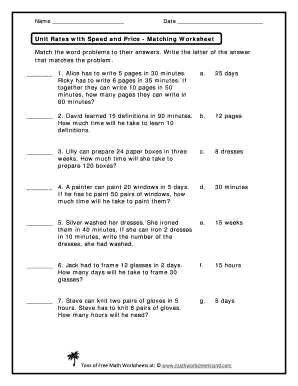 A Fair Price Worksheet Answer Key  Form