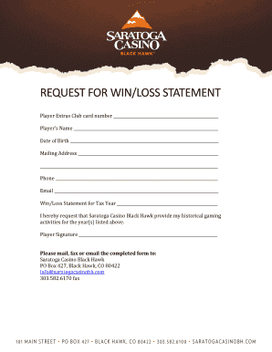 Official Request Form Saratoga Casino Black Hawk