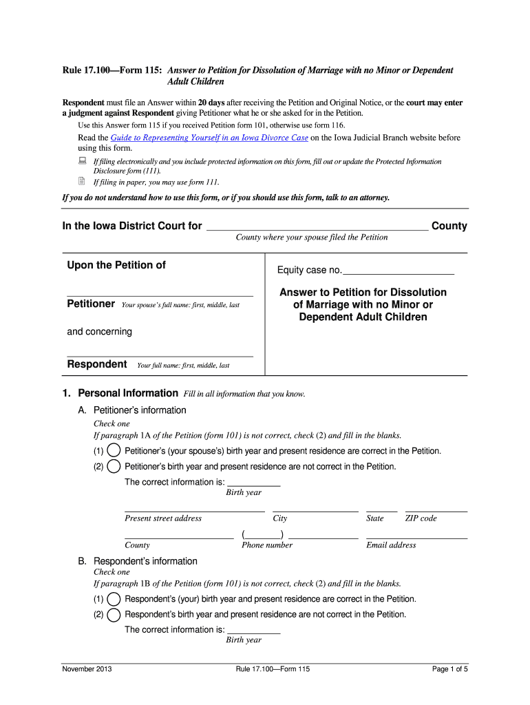Get and Sign Form 115 Answer