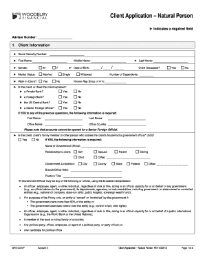 Client Application Natural Person  Form