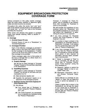 ISO Equipment Breakdown Form the Sos Buscar