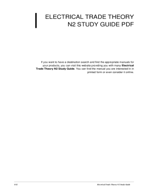Electrical Trade Theory N2 Study Guide PDF Download  Form