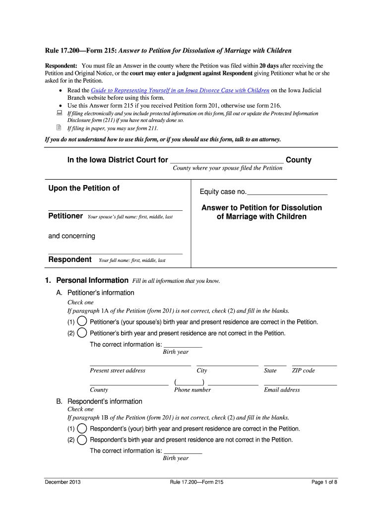 Iowa Form Answer