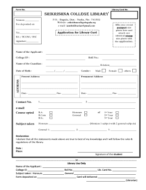 Sreekrishna College  Form
