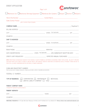 Form 300 Credit Application