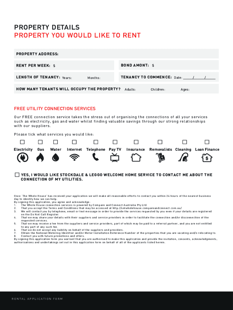 Stockdale Leggo Rental Application  Form