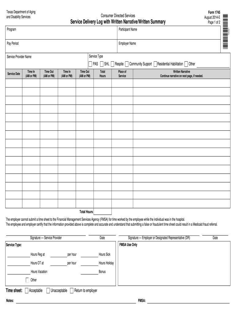  Form 1745 2014-2024