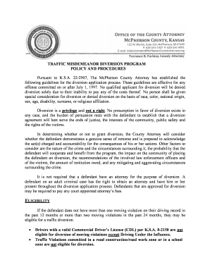 Traffic Diversion Application Mcphersoncountyks Us  Form