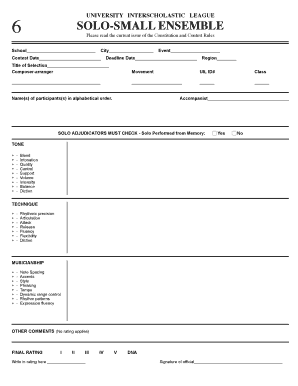 Texas Uil Form