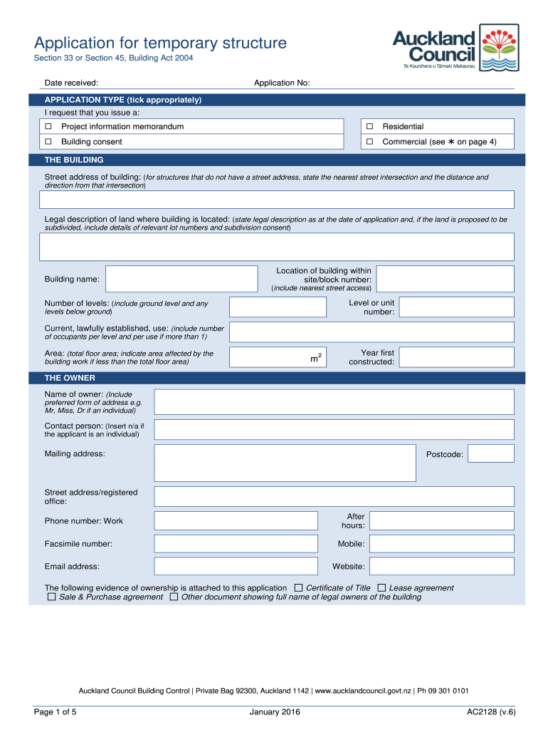Get and Sign Temporary Auckland Council 2016-2022 Form