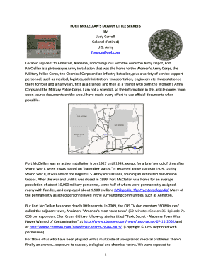 Monsanto Fort Mcclellan  Form