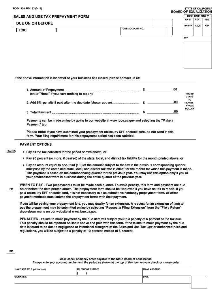 Boe 1150  Form