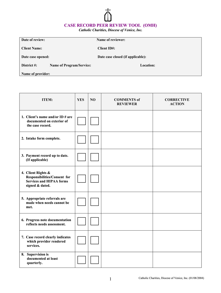 CASE RECORD REVIEW TOOL Direct Assistance &amp; Immigration  Form