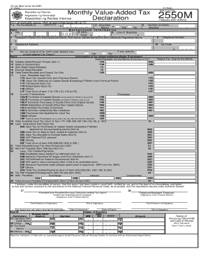 Monthly Value Added Tax 2550M  Form