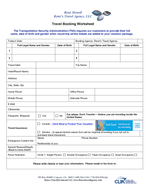 Travel Booking Form