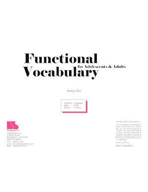 Functional Vocabulary PDF  Form