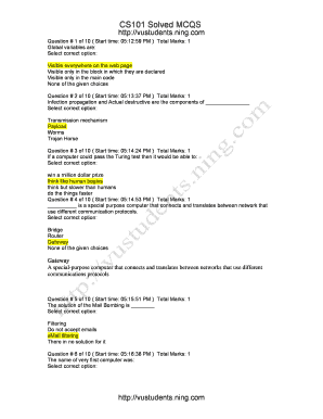 Cs101 Mcqs PDF  Form