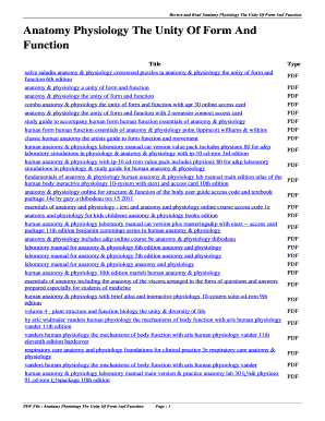 Anatomy Physiology the Unity of Form and Function PDF