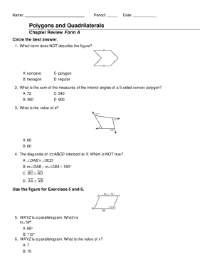 Chapter 6 Polygons and Quadrilaterals Answer Key  Form