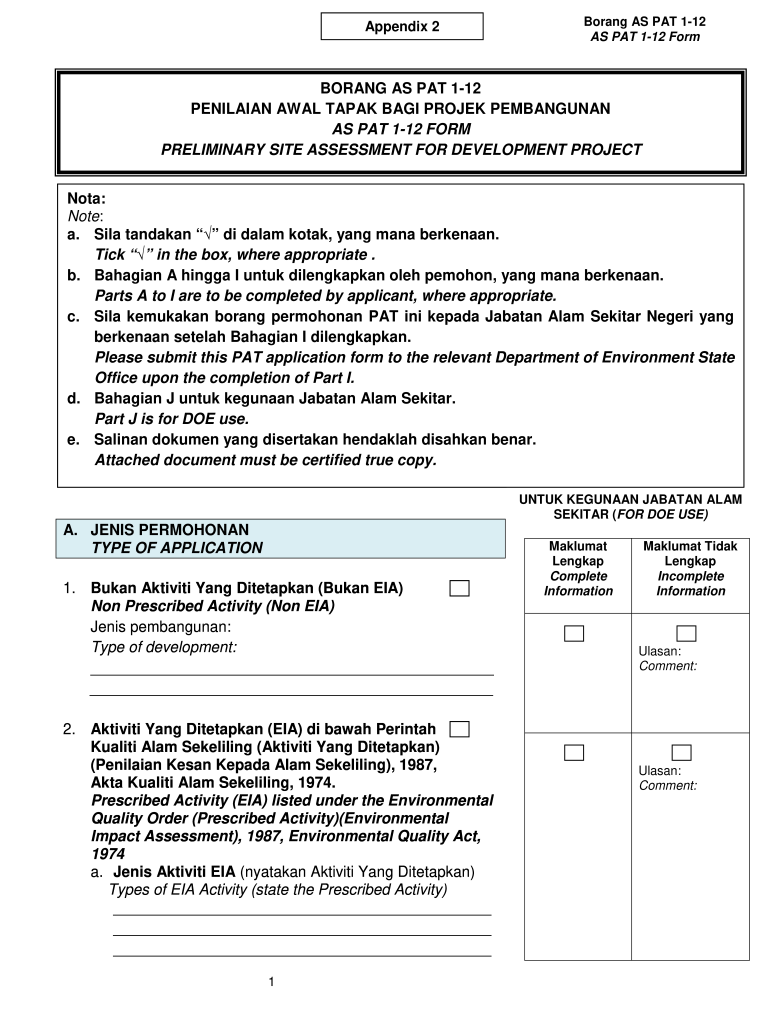 Borang as Pat 1 12  Form