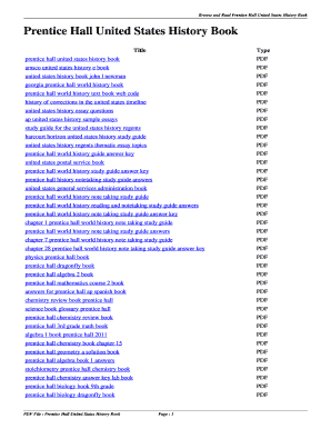 Prentice Hall United States History Textbook PDF  Form