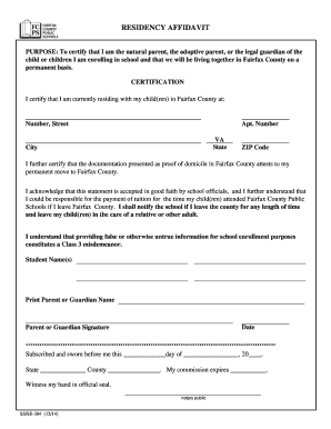 Fairfax County Public Schools  Form