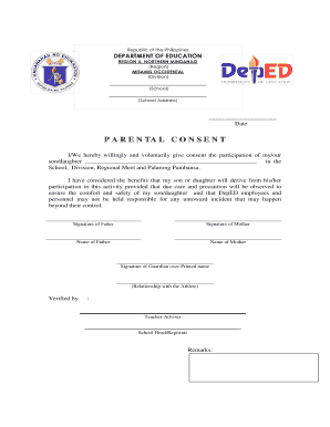 Parent Consent Form Deped